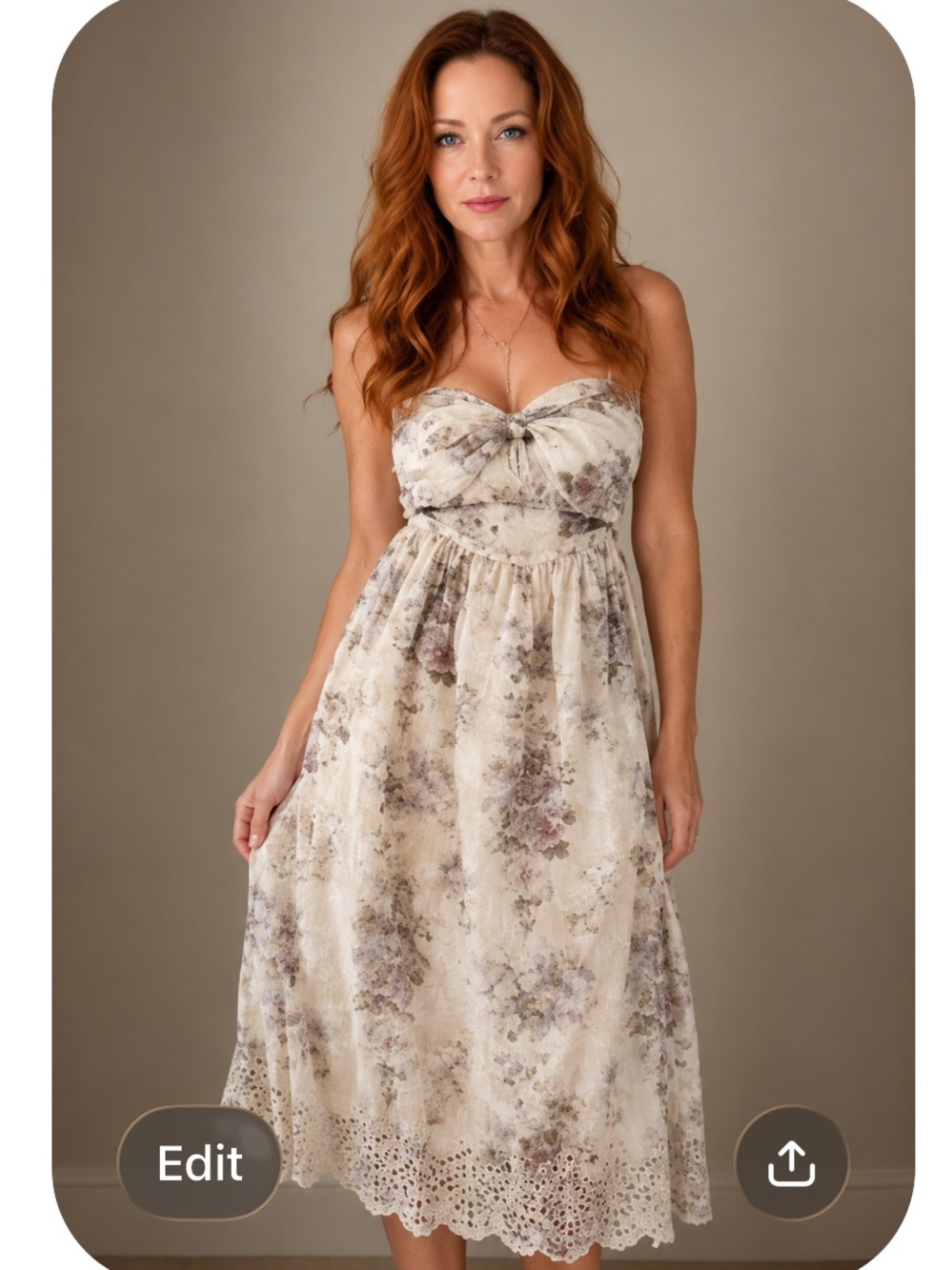 Zimmermann Iris cutout floral-print broderie anglaise linen dress - US 6 - NWT